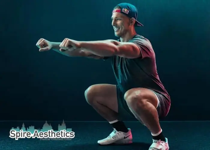 Image of man build leg muscle Peterborough through exercise