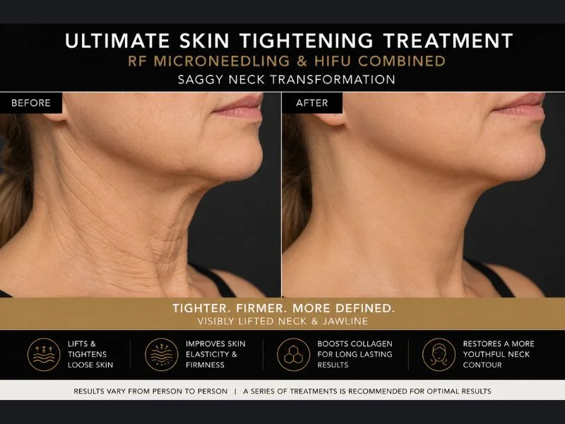 before and after Ultimate skin tightening treatment Peterborough